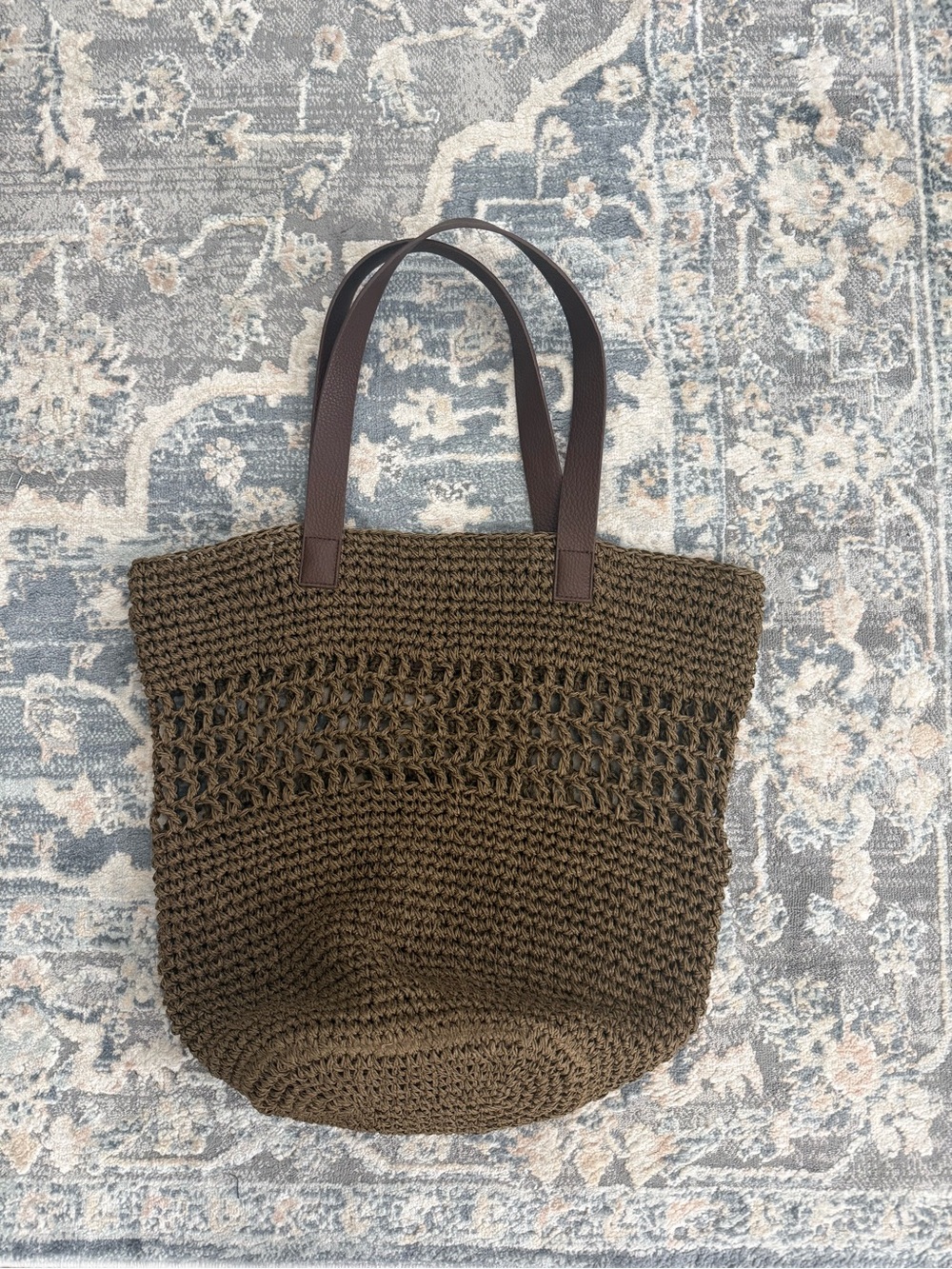 Banana Republic Woven Tote Bag in Olive Green